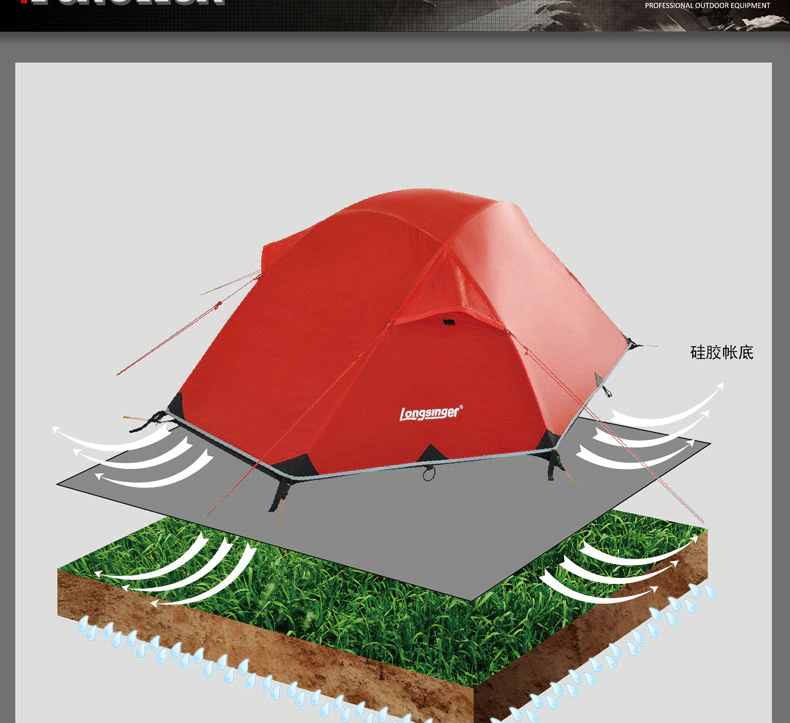 Cheap Goat Tents Silicon ultra light single double layer aluminum rod outdoor camping alpine tents winter tent Tents 
